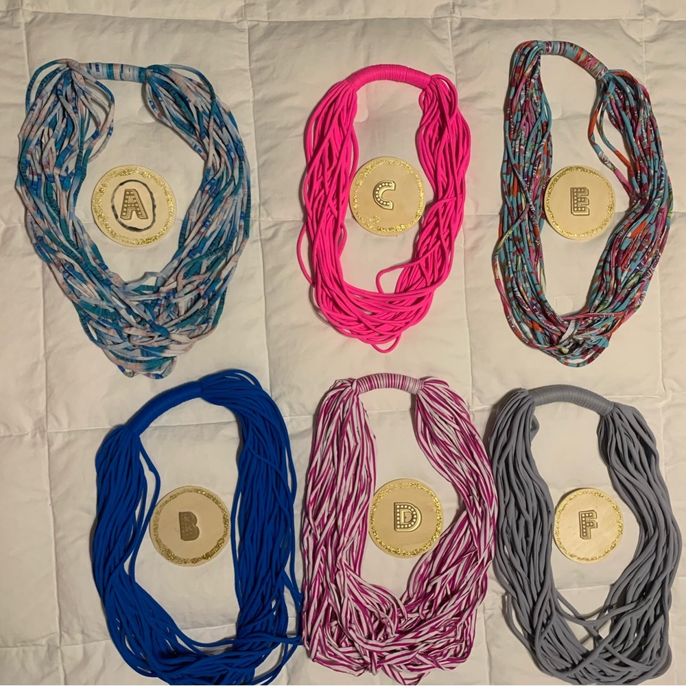Handmade fabric necklaces made originally in Brazil